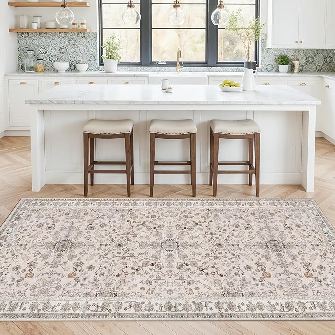 4x8 Rug Washable for Entryway Kitchen – Non-Slip Rubber Backed Area Rug for by BYYVOORugsforYourHome
