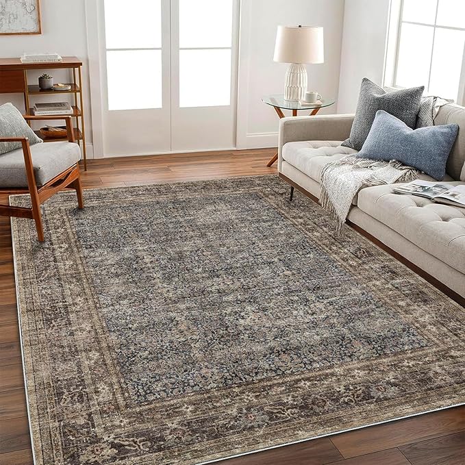 CHAMPLANT Area Rug 5'x7' Washable Rug Traditional Floor Cover Thin Retro by CHAMPLANT