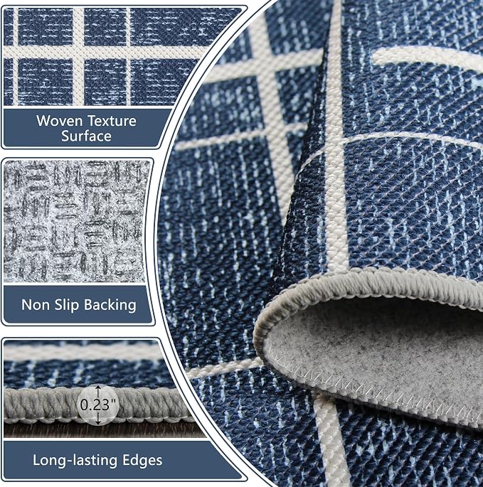 Non Slip Hallway Runner Rug 2x10, Washable Long Rug, Woven Thin Low Pile Carpet - Image 4