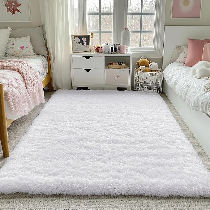 PAGISOFE Soft Comfy White Area Rugs - Image 4