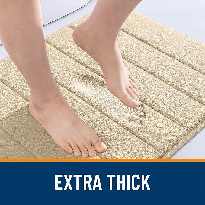 OLANLY Memory Foam Bath Mat 32x20, Super Soft Absorbent Bathroom Rugs, Quick Dry - Image 6