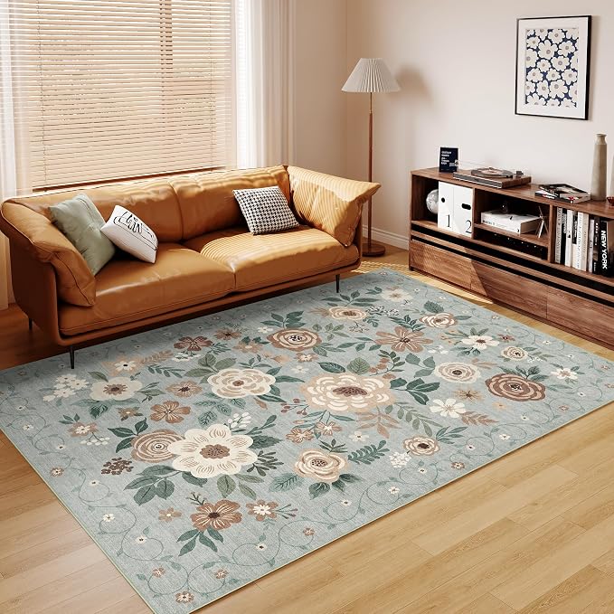 DUKINO 6x9 Area Rug, Floral Rugs - Image 8