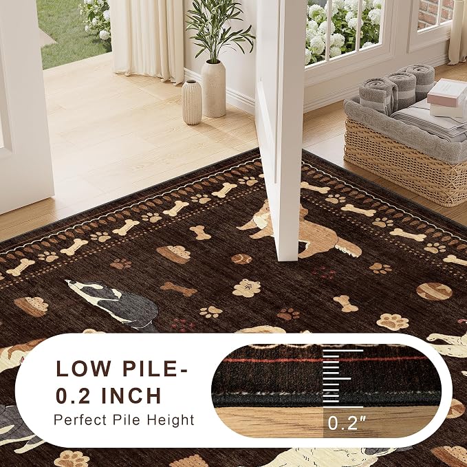 DUKINO 4x6 Area Rug, Non Slip Washable Rug - Image 7