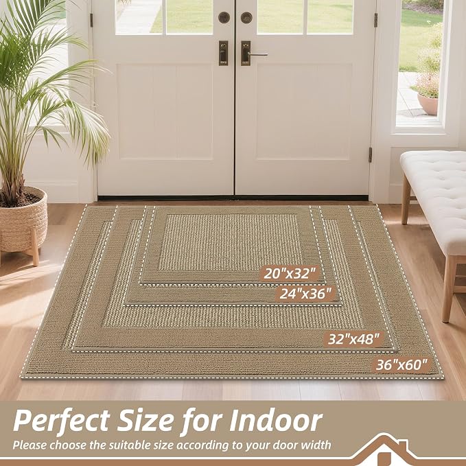 BEQHAUSE Indoor Door Mat 20" x 32", Dirt Trapper Door Mats Non-Slip Entryway - Image 2
