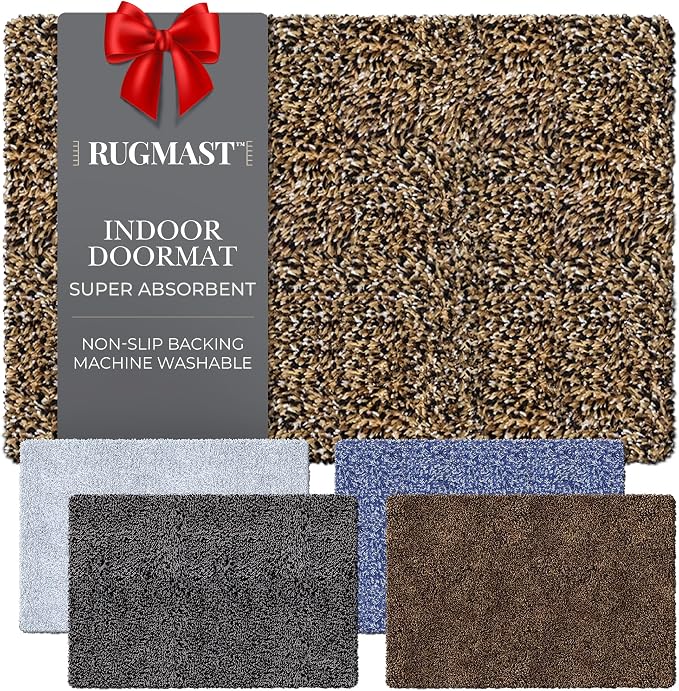 Premium Microfiber Indoor Door Mat – 20"x30" Washable Entry Mat, Waterproof by RugMast