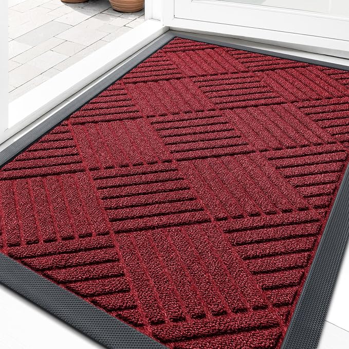 OLANLY Front Door Mat Outside Entrance 29.5x17, Heavy Duty Sturdy Natural by OLANLY