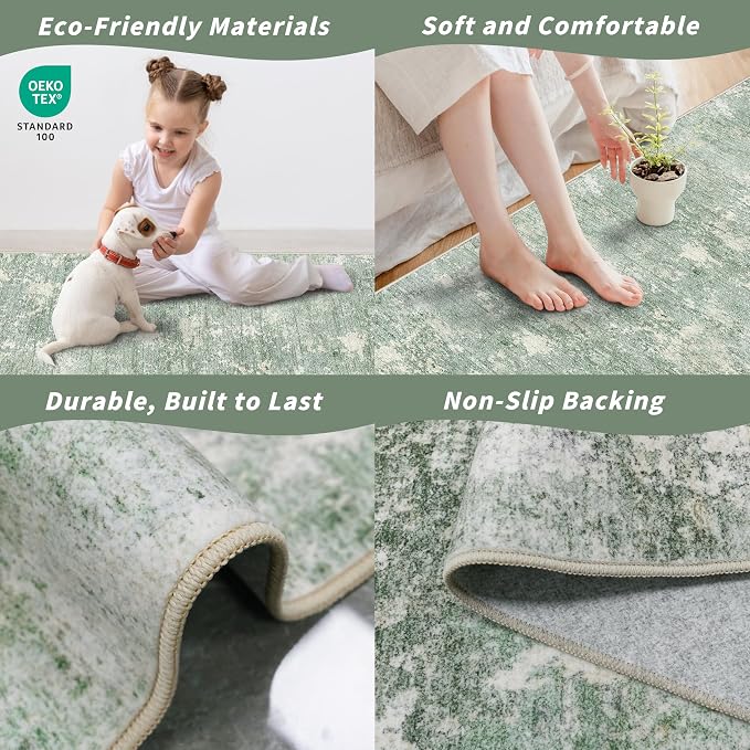 4x8 Washable Indoor Entryway Rug Non-Slip Rubber Backed Floor Mat - Image 6