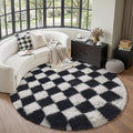PureCozy Checkered Round Rugs 6ft by PureCozy