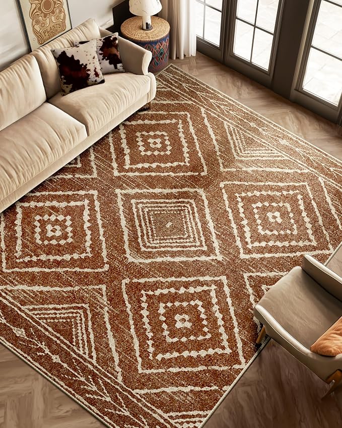 BESTSWEETIE Area Rug 6x9 Rug Machine Washable Non-Slip Low Pile Print Pattern - Image 8