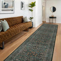 Dark Green 3x10 ft Extra Long Wide Runner Rug by HazoHaus