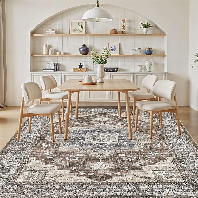 10x14 Area Rugs Living Room: Washable Vintage Rug Large Non-Slip Stain - Image 5