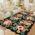 DUKINO 6x9 Area Rug, Floral Washable Rugs by DUKINO