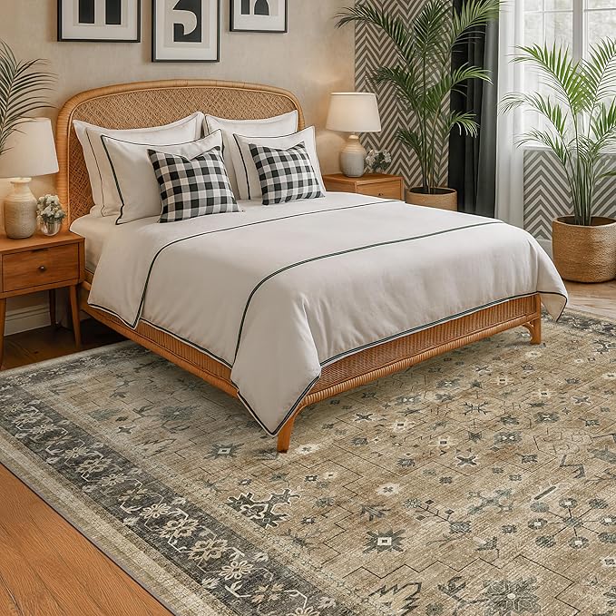 Hazo Haus Rustic Taupe Area Rug 8x12 - Image 3