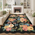 DUKINO 5x7 Area Rug, Floral Washable Rugs by DUKINO
