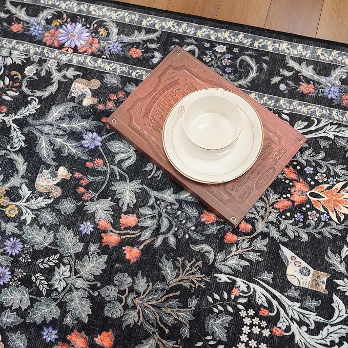3x6 Washable Non-Slip Kitchen Runner Rug – Vintage Botanical - Image 7