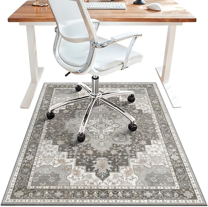 36"x60" Office Chair Mat for Hardwood Tile Floor, Under Desk Carpet Protector by BESBLEE