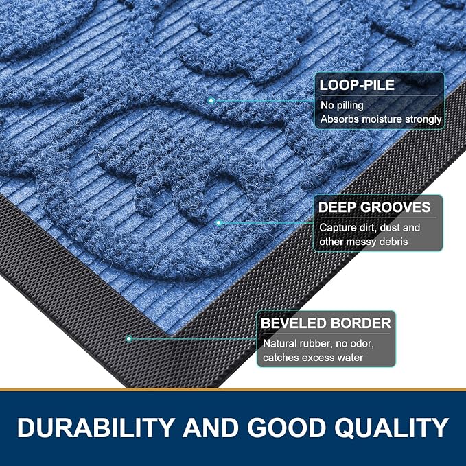 Smiry Welcome Door Mat Outside Entrance, Heavy Duty Trap Dirt and Moisture Easy - Image 4