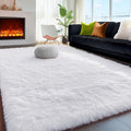 PAGISOFE White Fluffy Shag Area Rugs by PAGISOFE
