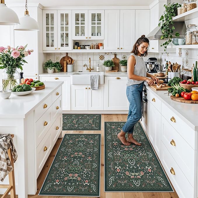 3 Piece Kitchen Rug Set, Washable Non-Slip Kitchen Mats - Image 3