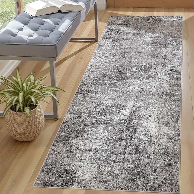 DMOYEST Washable Runner Rug for Hallway: 3x8 Neutral Modern Abstract Low Pile - Image 6