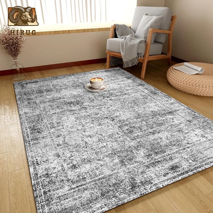 Washable Area Rug 8' x 10' Vintage Traditional Persian Mat - Image 4