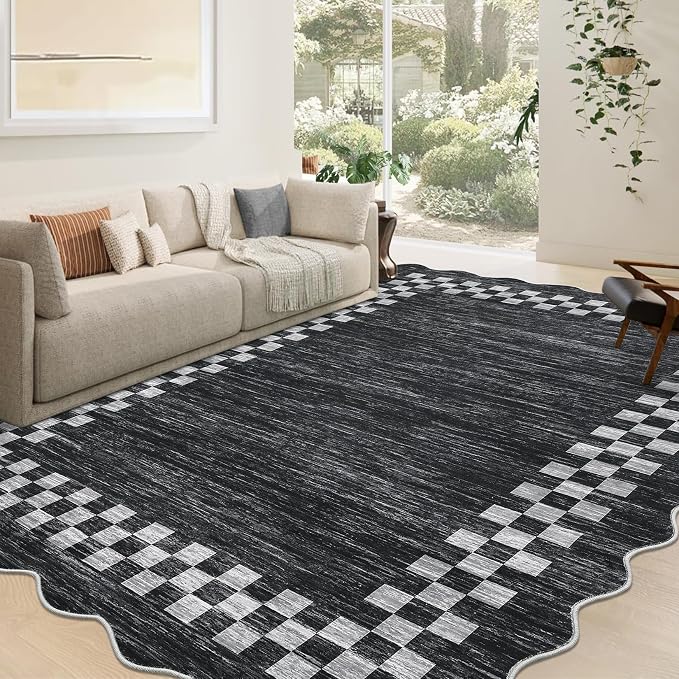 GarveeHome 8x10 Area Rug for Living Room Scalloped Washable Large Bedroom Rug - Image 7