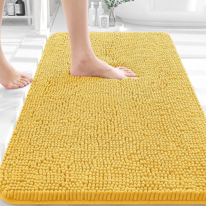 OLANLY Bathroom Rugs 32x20, Extra Soft Absorbent Chenille Bath Rugs, Rubber by OLANLY
