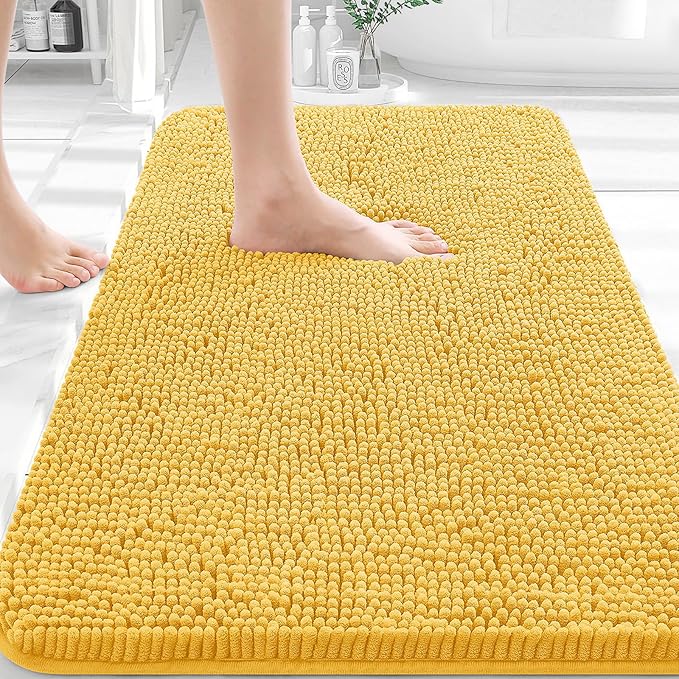 OLANLY Bathroom Rugs 36x24, Extra Soft Absorbent Chenille Bath Rugs, Rubber by OLANLY