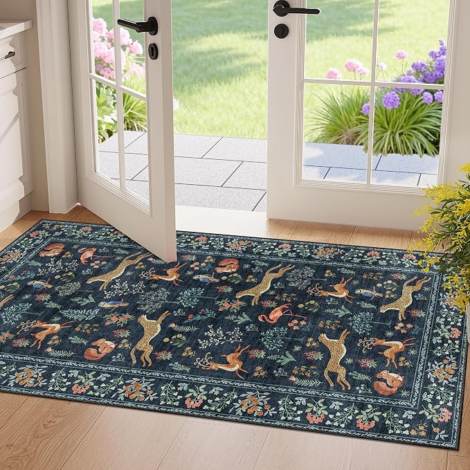 DUKINO 2x4 Rug for Hallway, Washable Kitchen Runner Rug by DUKINO