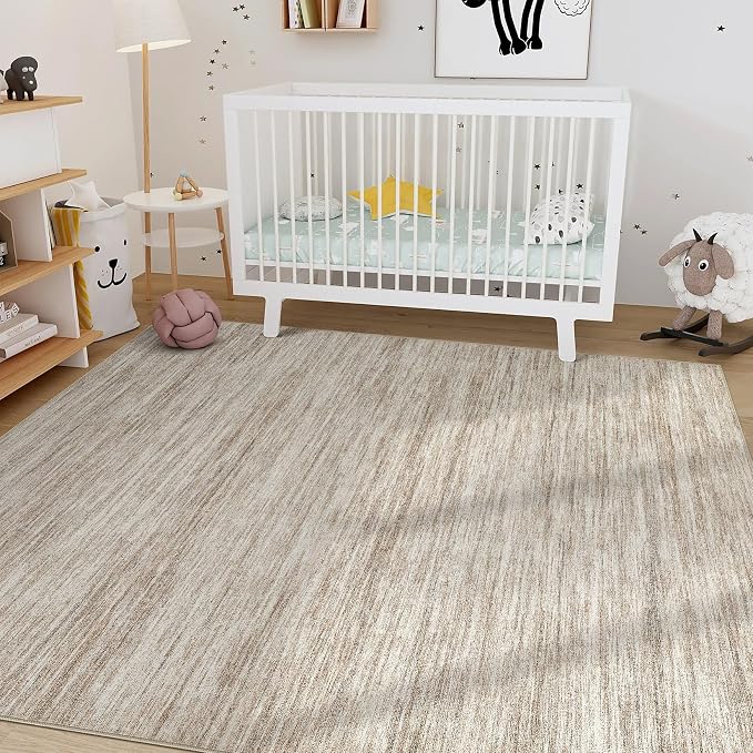 Nakagishi 5X7 Area Rugs Living Room: Washable Large Vintage Rug Neutral - Image 8