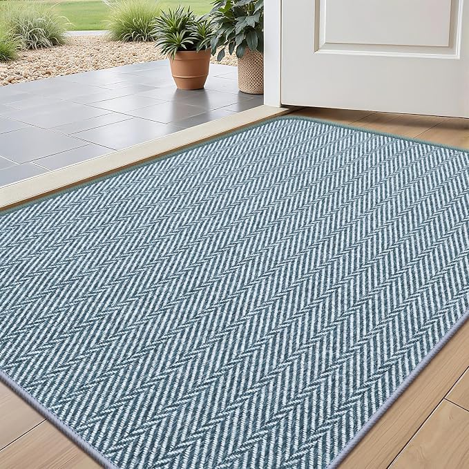 Ultra Thin Door Mat Indoor Entrance 17"x29", Low-Profile Indoor Door Mat by Unknown