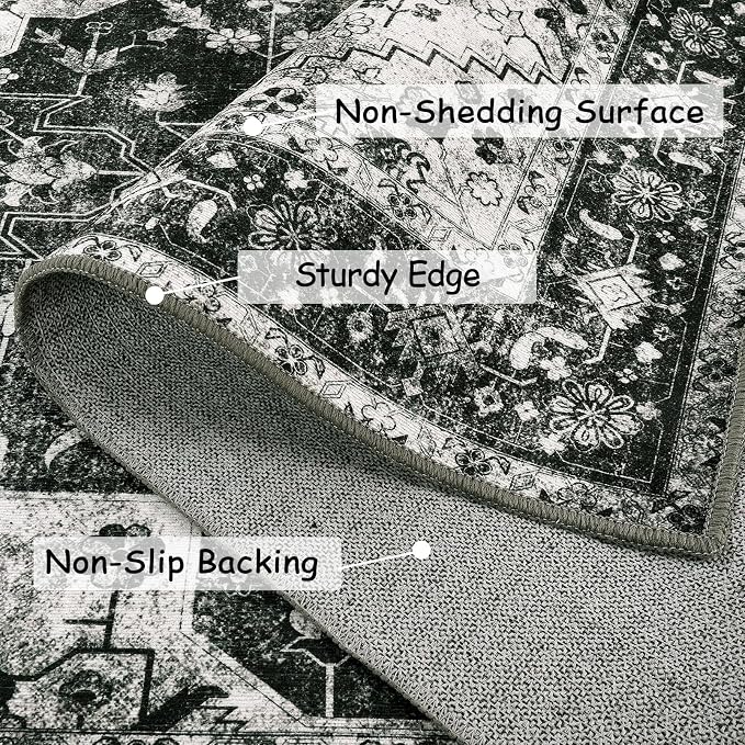 Moynesa Ultra-Thin Washable Vintage Area Rug - Image 2