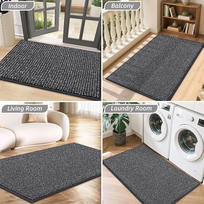 BEQHAUSE Dirt Trapper Door Mat 17" x 30", Non-Slip Doormats Washable Entryway - Image 8