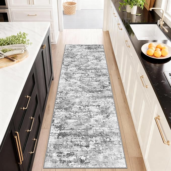 Abstract Washable Runner Rug 2x6, Hallway Rug Non-Slip, Woven Non-Shedding Thin - Image 8