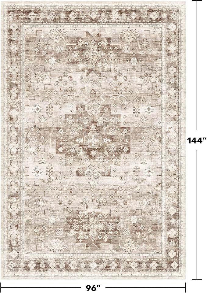 Beige Boho Rug for Living Room 8x12 - Image 2