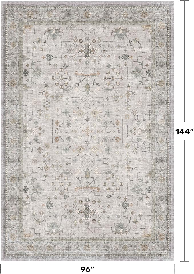 Hazo Haus Light Gray 8x12 Large Area Rugs - Image 2