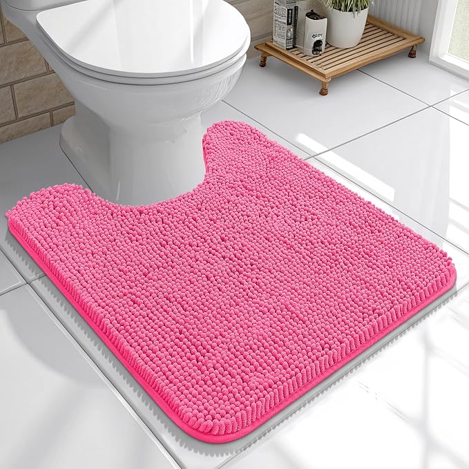 OLANLY Toilet Rugs U-Shaped 20x20, Extra Soft Absorbent Chenille Contour by OLANLY