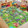 Kids Room Rug - Soft & Non-Slip 3x4 Ft Town Car Rug City Map Play Mat, by OHDS