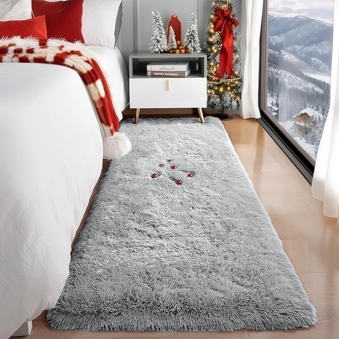 PAGISOFE Grey Runner Rugs for Hallway 2x6 Ft, Super Soft Fluffy Rug Home Decor - Image 8