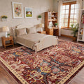 AMTOVO 6x9 Washable Area Rugs for Living Room, Non-Slip Large Soft Boho Floral by AMTOVO