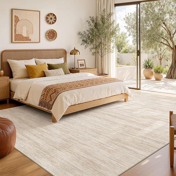 Nakagishi 7X9 Area Rugs Living Room: Washable Large Vintage Rug Neutral - Image 6