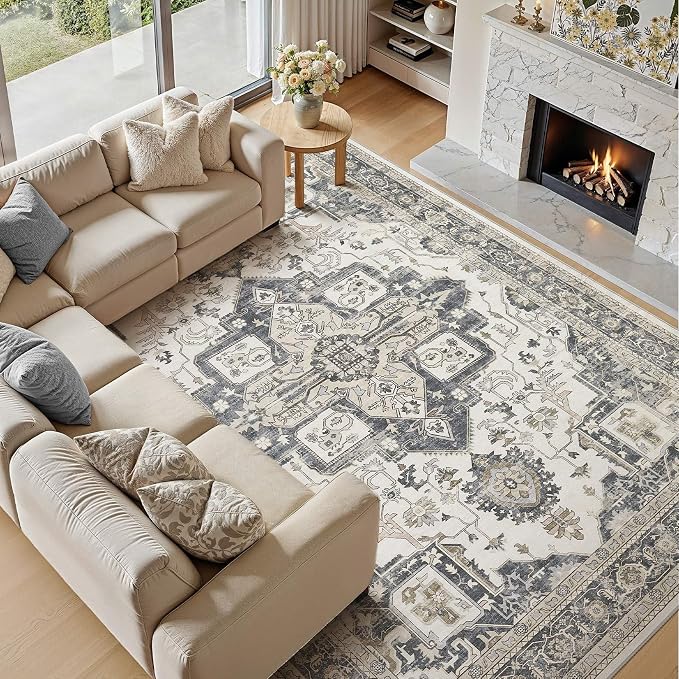 Washable 5x7 Area Rug for Living Room - Image 2