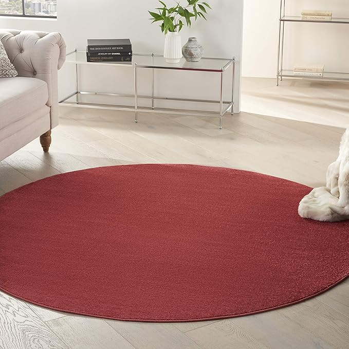 Nourison Home Nourison Essentials Brick Red 6' x Round Area Rug by NourisonHome