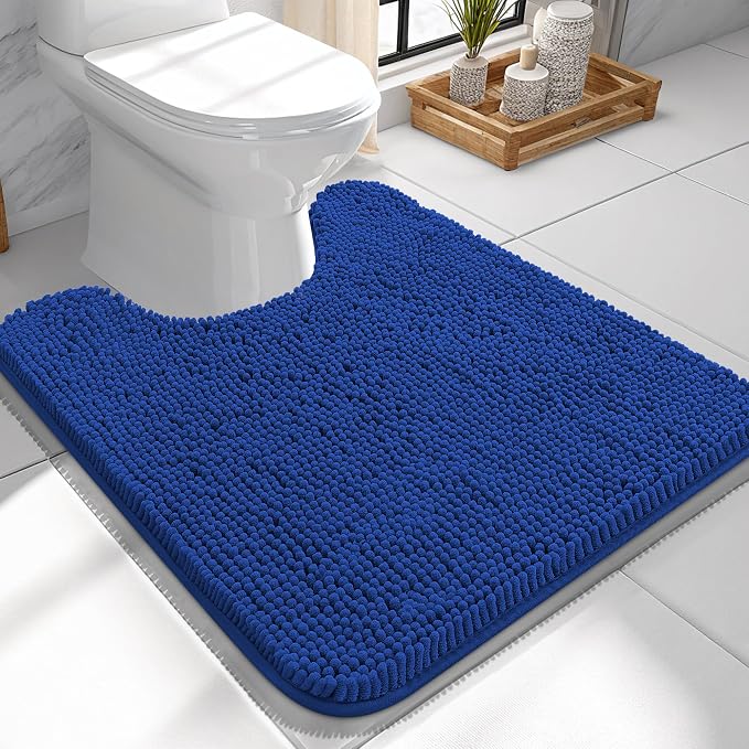 OLANLY Toilet Rugs U-Shaped 24x24, Extra Soft Absorbent Chenille Contour by OLANLY