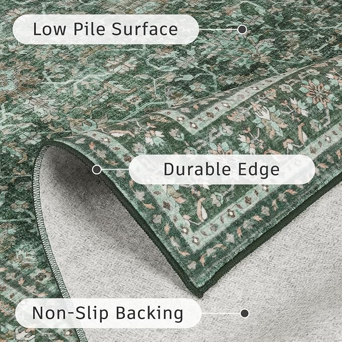 DCX Green 8x10 Rug, Kid & Pet Friendly - Image 5