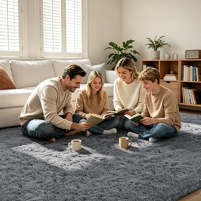 Shag Area Rugs for Bedroom Living Room, 5X8 Ultra Soft Fluffy Area Rugs for Dorm - Image 2