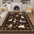DUKINO 5x7 Rug for Living Room, Lightweight Animal Dog Print Washable Area Rug by DUKINO