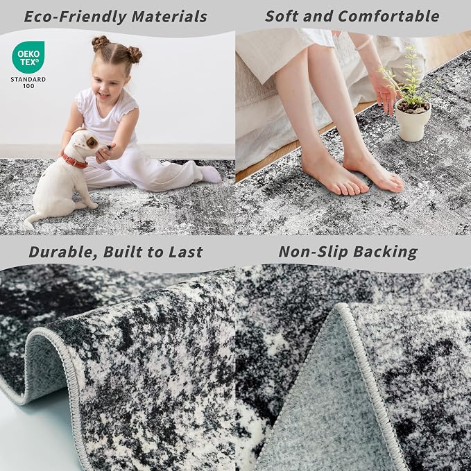 2x6ft Washable Kitchen Runner Rug – Non-Slip Low-Pile Floor Carpet Runner - Image 6
