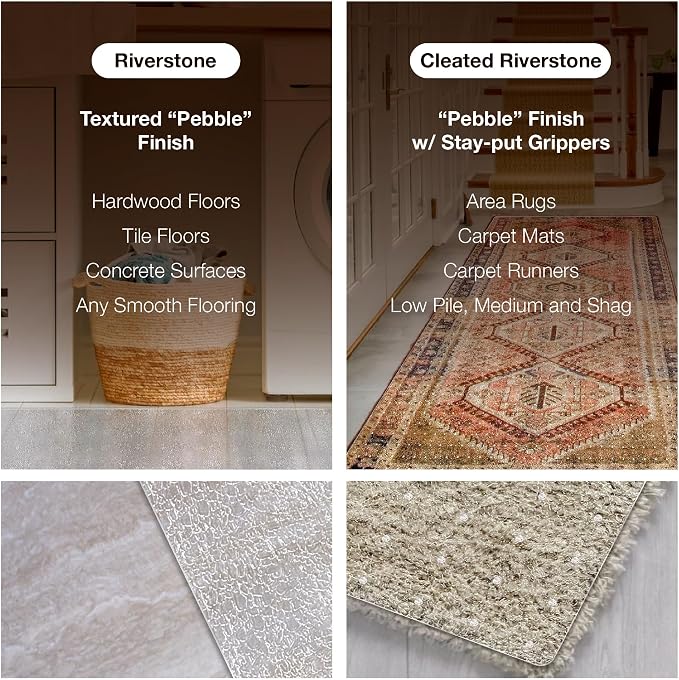 Clear Carpet Runner, USA Made, 18 x 54 Inch, 2mm Thick Cleated Vinyl, Carpet - Image 3