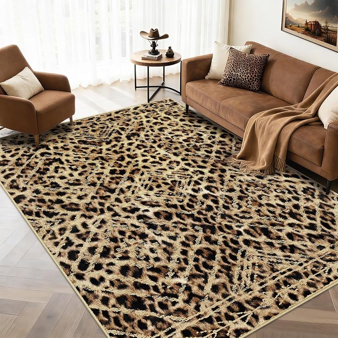 BESTSWEETIE Area Rug 9x12 Rug Machine Washable Non-Slip Low Pile Print Pattern by BESTSWEETIE